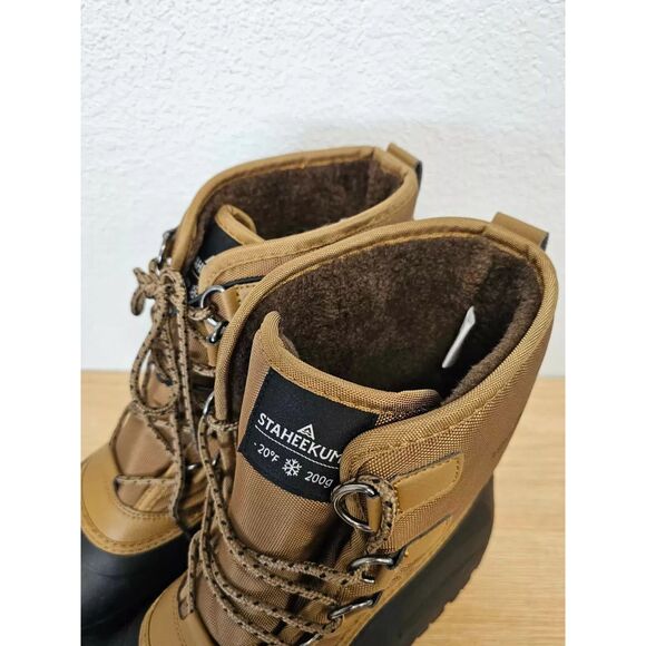 NEW Staheekum Men's Memory Foam 3M Thinsulate Snow Boots - 11 - BROWN - Picture 5 of 5